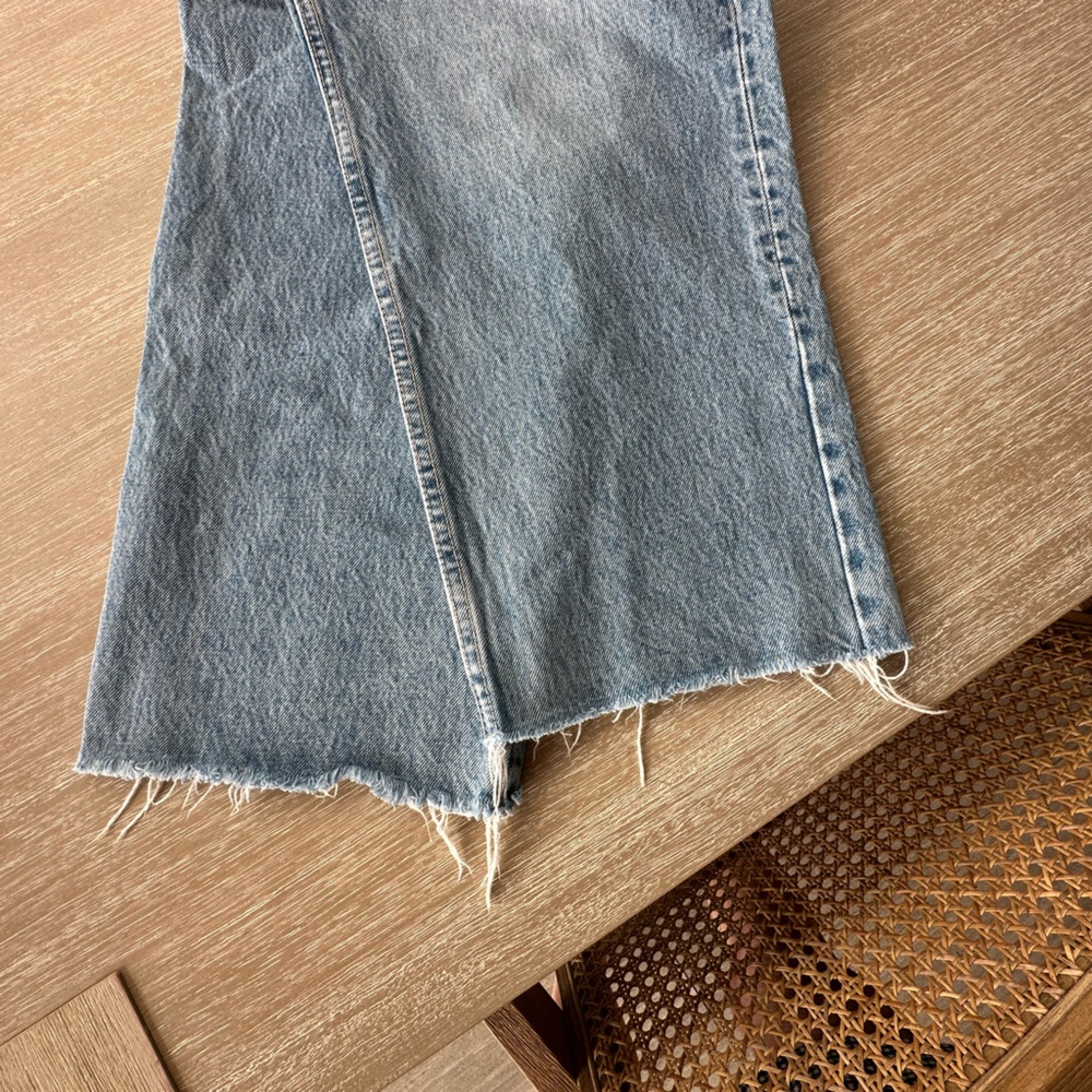 Zara Distressed Denim Blue Jeans Size 12 Baggy Fit - Picture 12 of 13